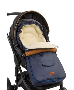 Navyblauwe wol romperzak voor kinderwagen