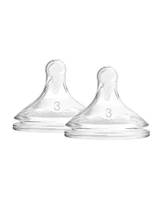 Silicone Speen Breedhals Natuurlijk 2-pack