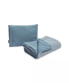 Gebreide wiegenset muslin-blauw