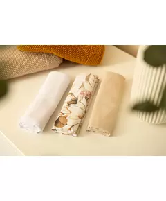 Muslin luierset beige 3-stuks