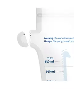 Moedermelkbewaarzakjes 180ml Transparant