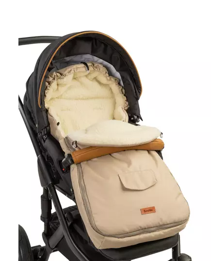 Romperzak cappuccino wol voor kinderwagen