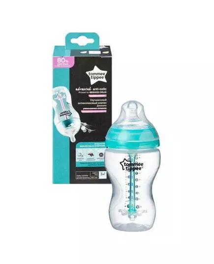 Fles 340 ml antikrampjes Transparant Tippee