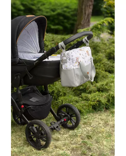 Witte Eco-leren Wandelwagen Tas Avontuur